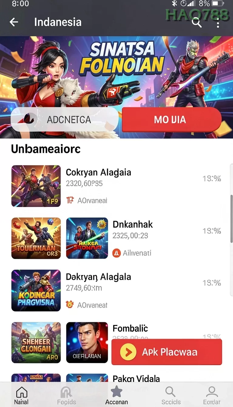 Cuplikan layar EVIP3 — aktivitas